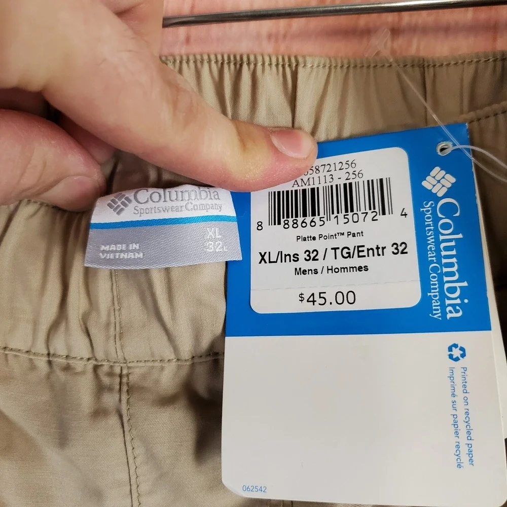 Columbia Platte Point Pants Mens Sz XL Activewear Hiking Trail‎ NEW NWT